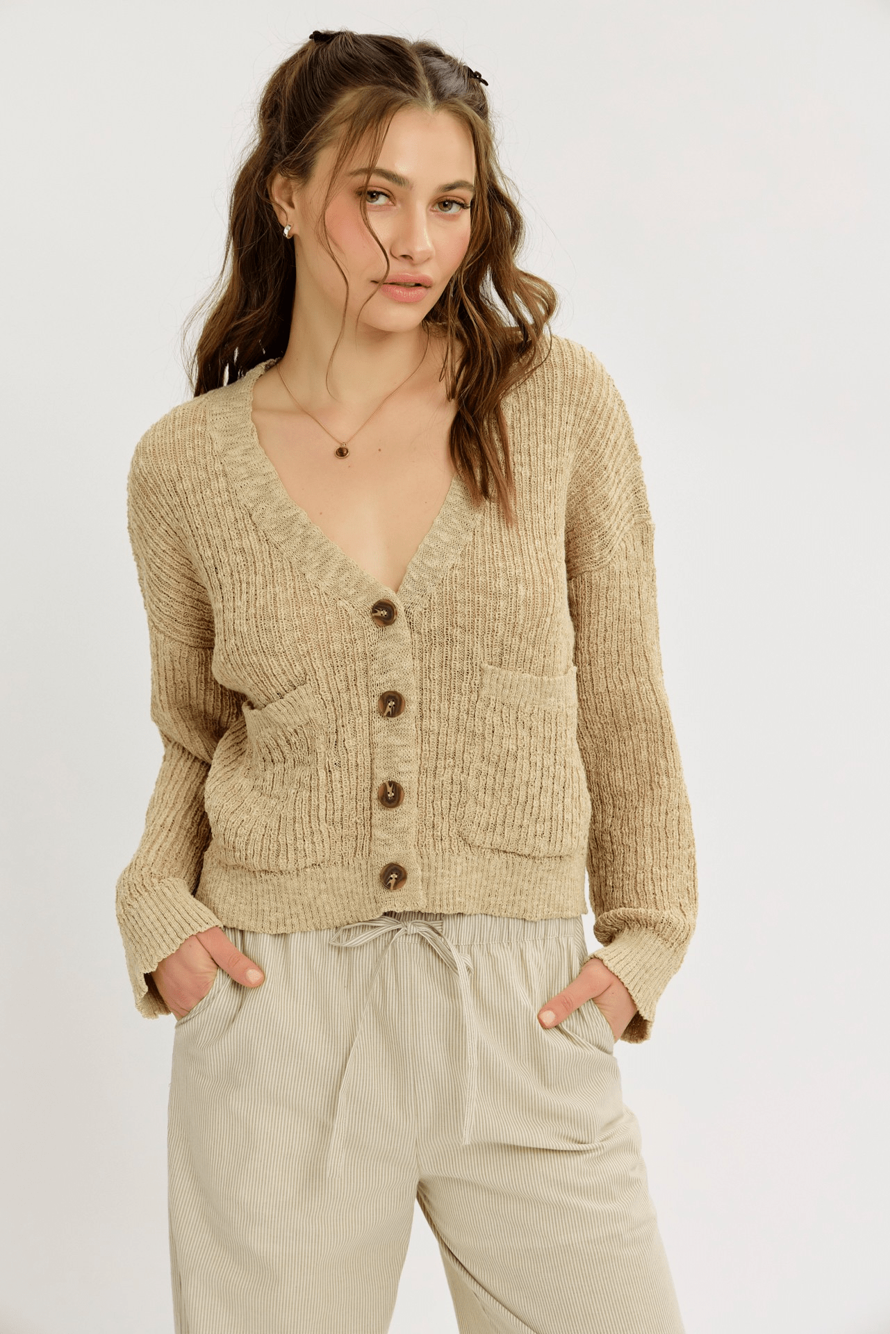 Effortlessly Cool Slouchy Sweater Cardigan With Pockets