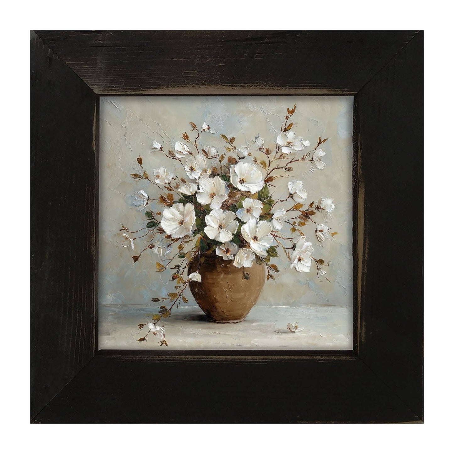 Copper Vase with White Floral Bouquet