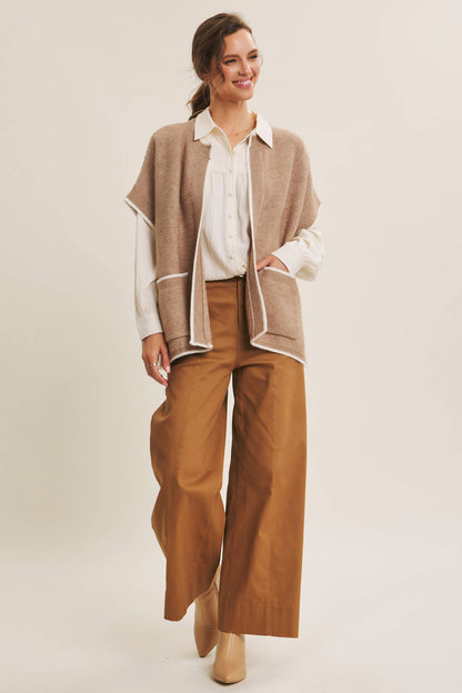 Crinkled Button-Down Oversized Shirt with Dolman Sleeves