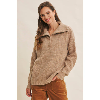 Essential Wool Waffle Knit Pullover Sweater