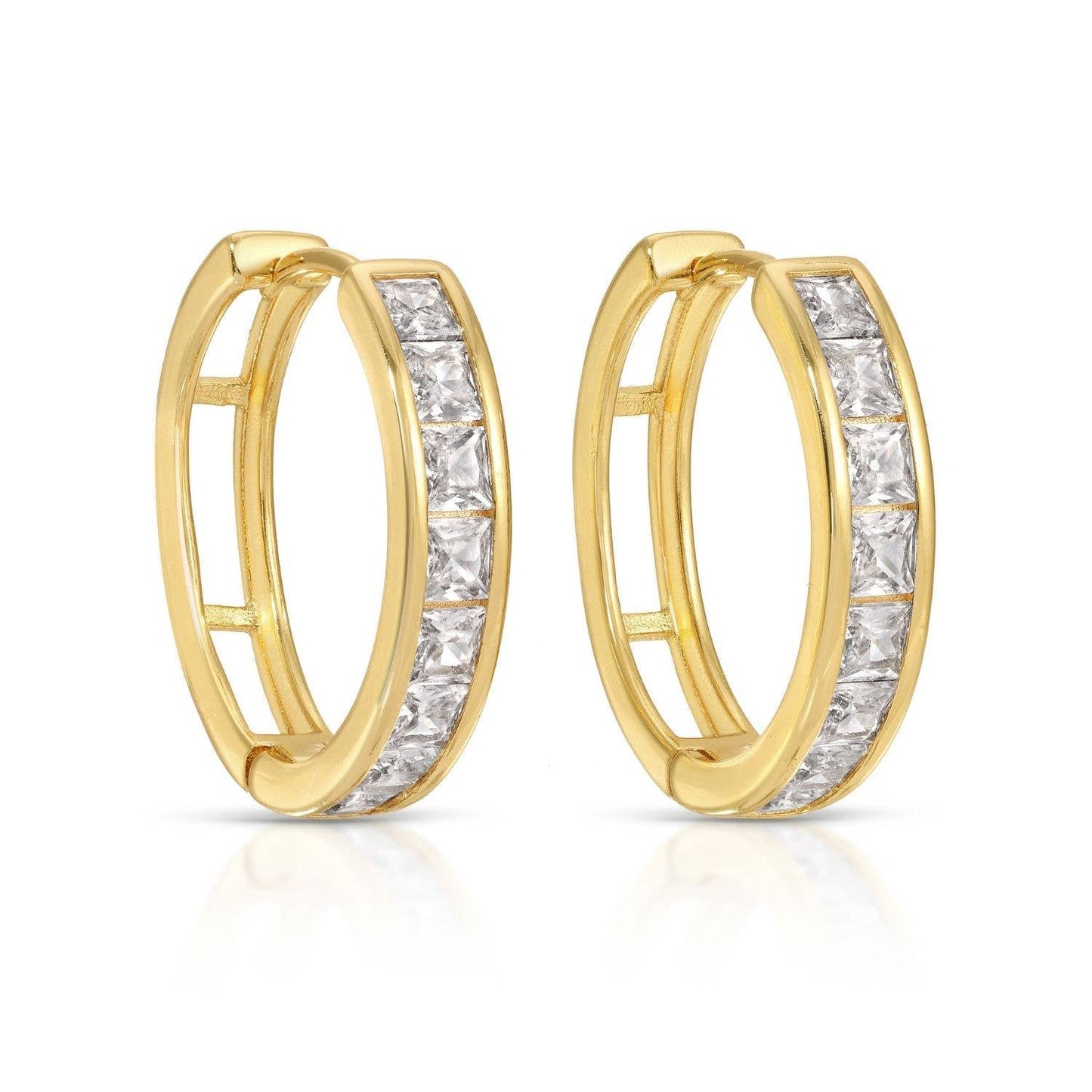 Large Square CZ Huggies