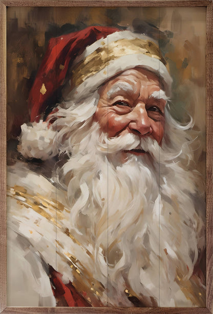 Santa In Red With Gold Art Print