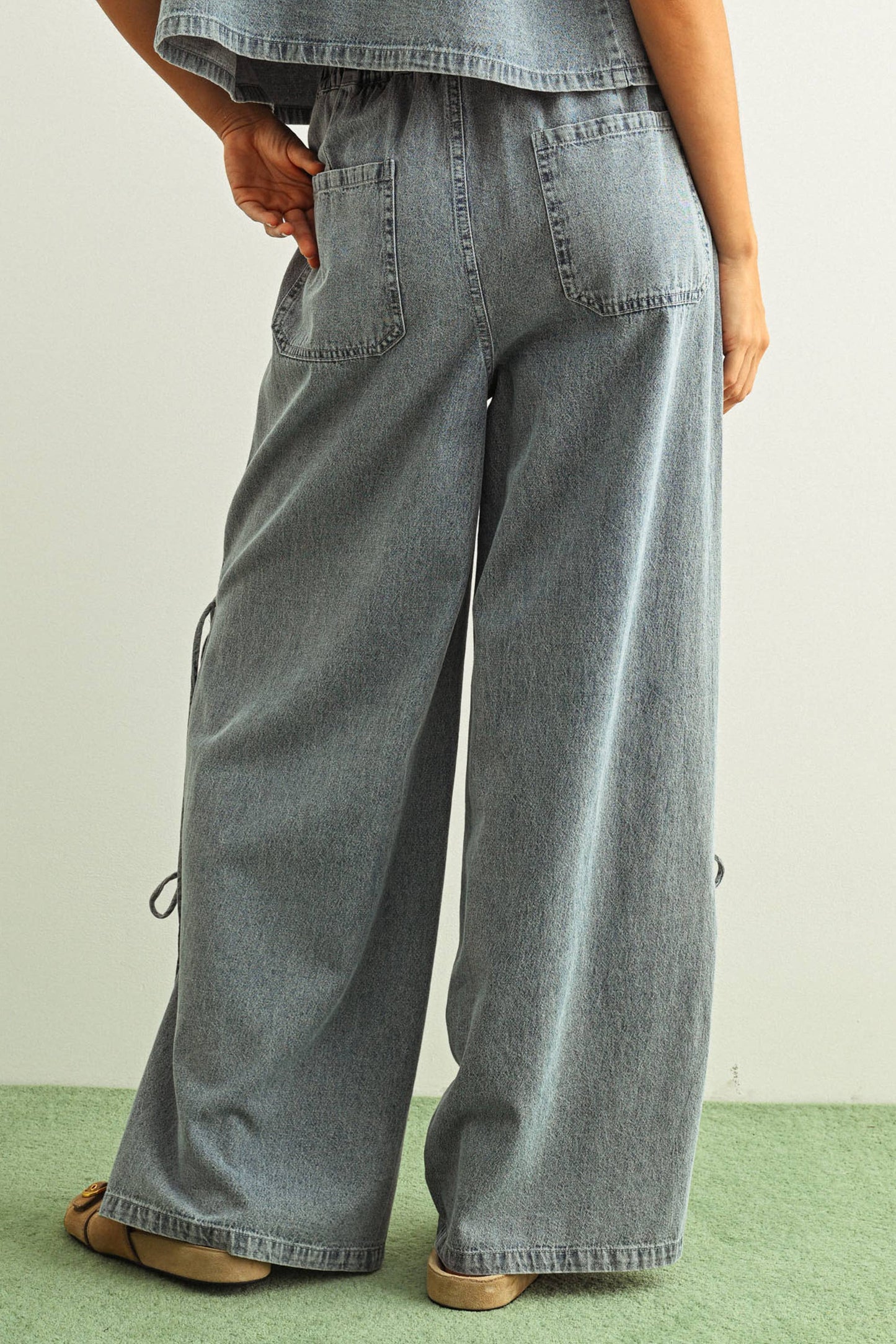 Denim Pants With Ties