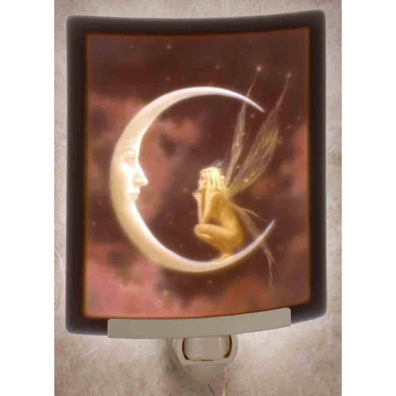 Fairy Moon Porcelain Lithophane Colored Night Light