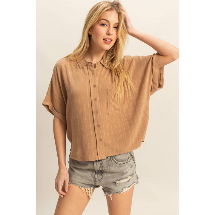 Linen Striped Button Down Shirt