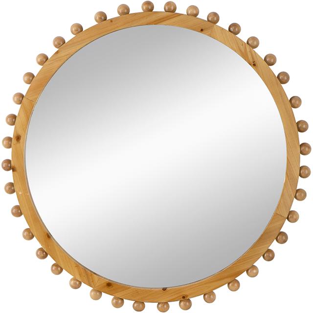 Large Beaded Edge Wood Mirror