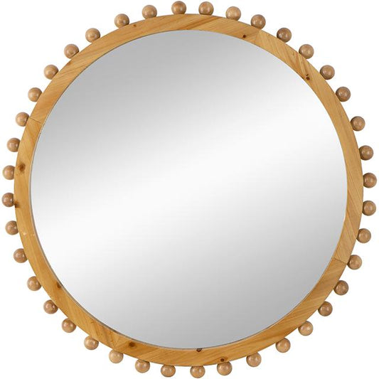 Large Beaded Edge Wood Mirror
