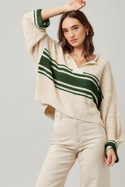 Long Sleeve Multi Striped Sweater