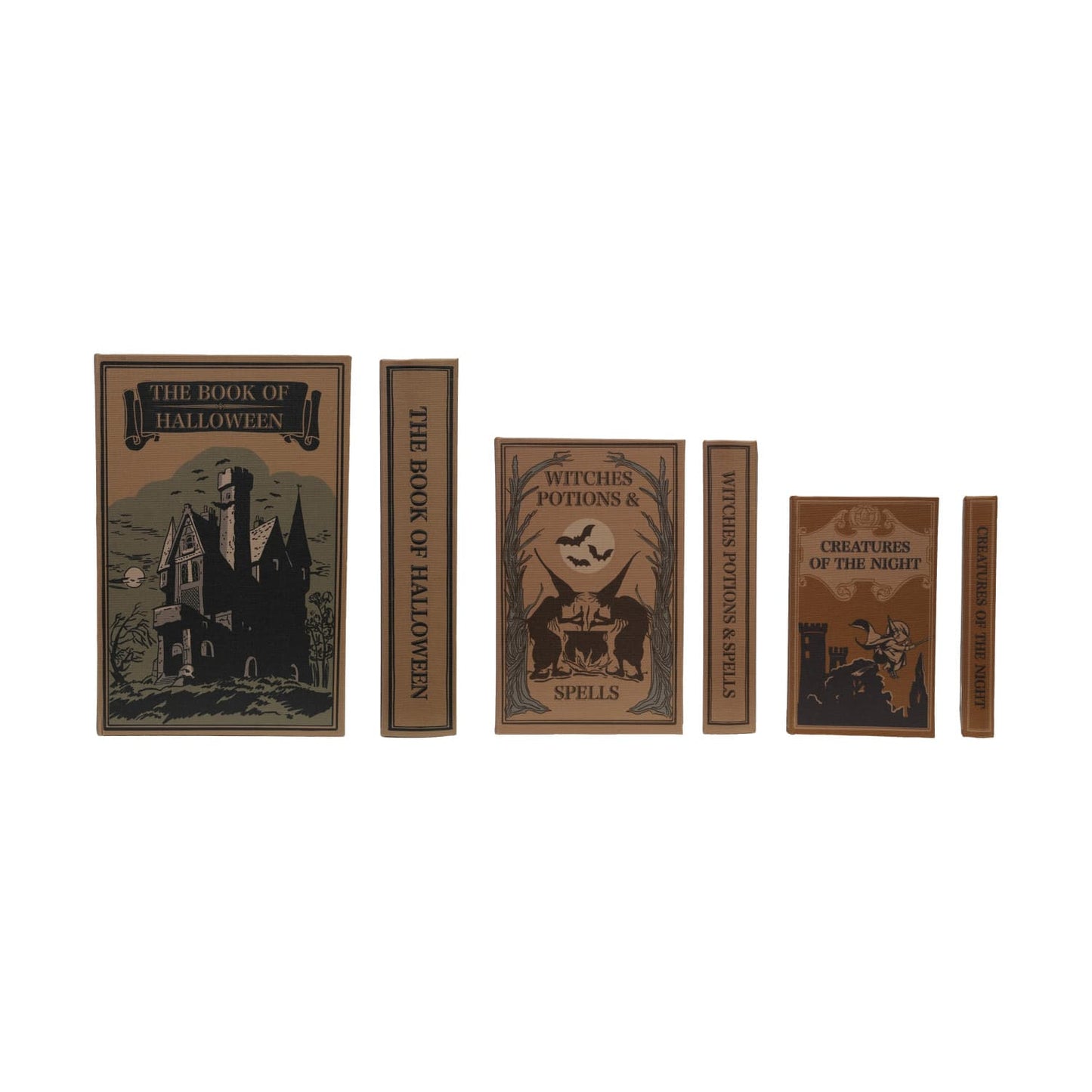 MDF & Linen Halloween Themed Book Storage Boxes, 3 Styles