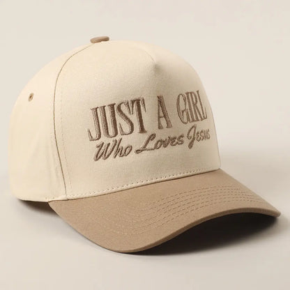 Just A Girl Who Loves Jesus Embroidery Trucker Hat