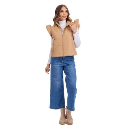 Lile Ruffle Quilted Vest