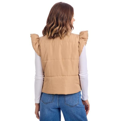 Lile Ruffle Quilted Vest