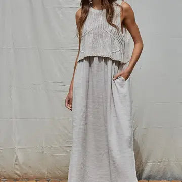 Knit Sweater Sleeveless Dress