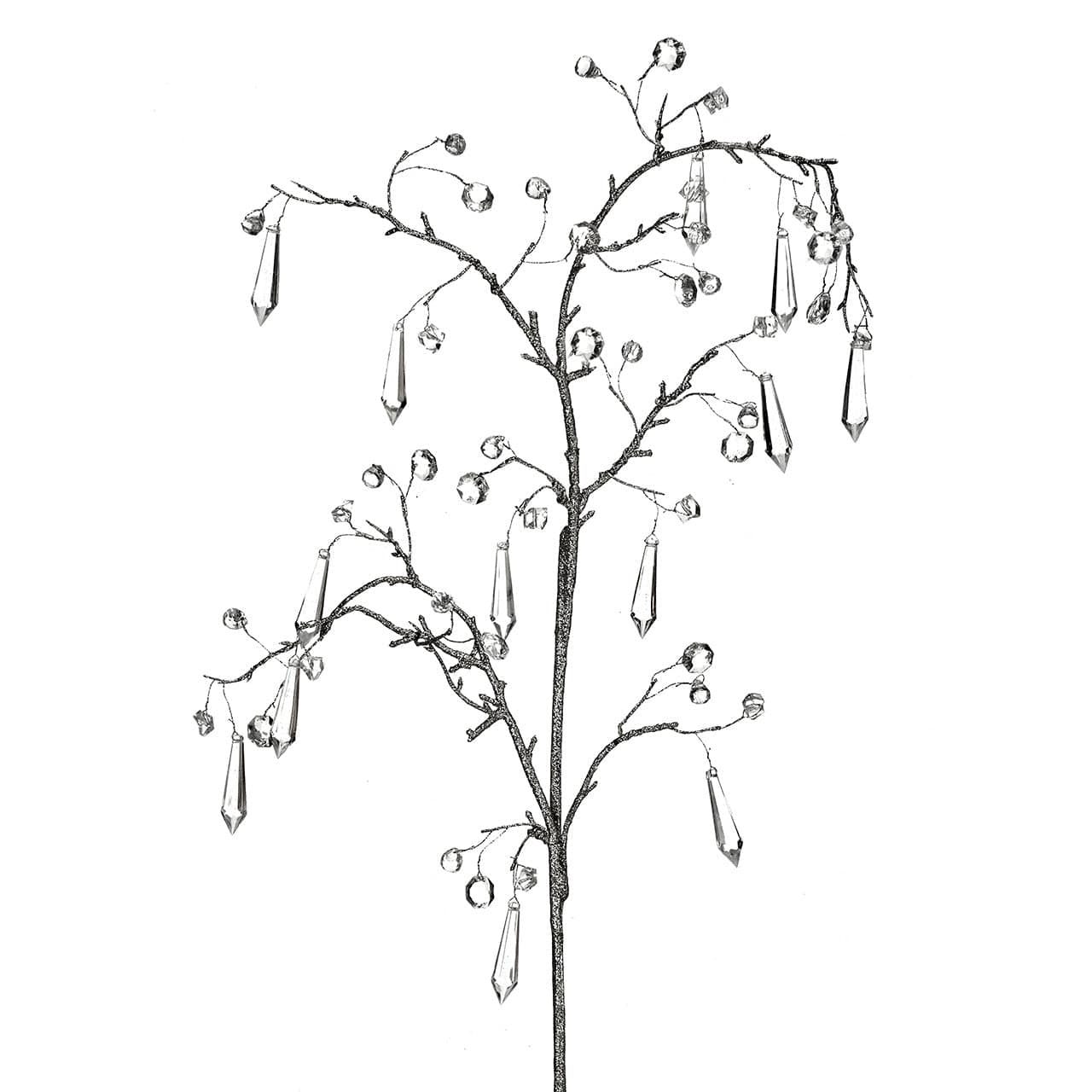 43" Acrylic Crystal Drop Spray Silver