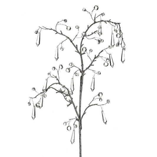 43" Acrylic Crystal Drop Spray Silver