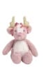 Mud Pie mini pink plush reindeer stuffed animal with gold antlers
