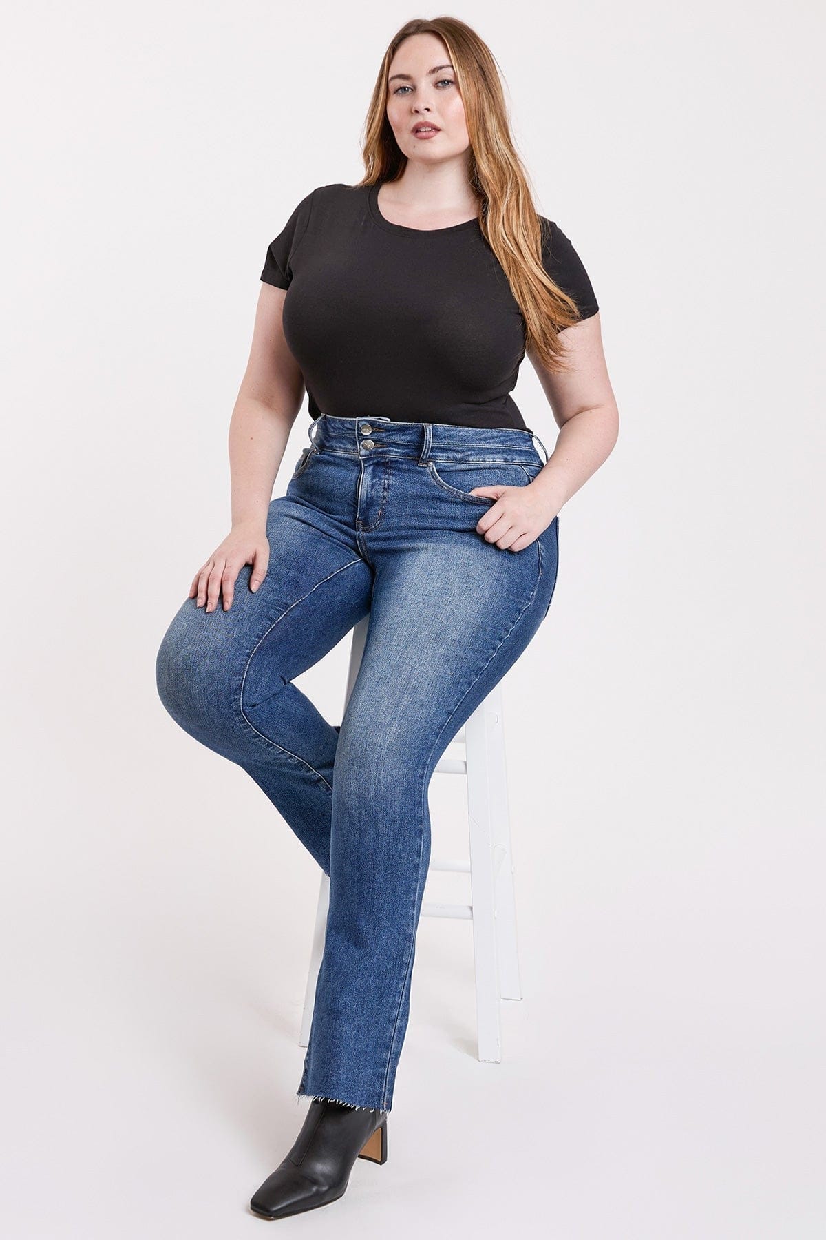 Plus Premium Stretch High Rise Bootcut Jeans