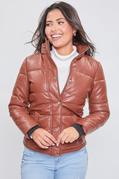Pleather Puffy Jacket