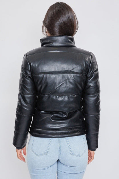 Pleather Puffy Jacket