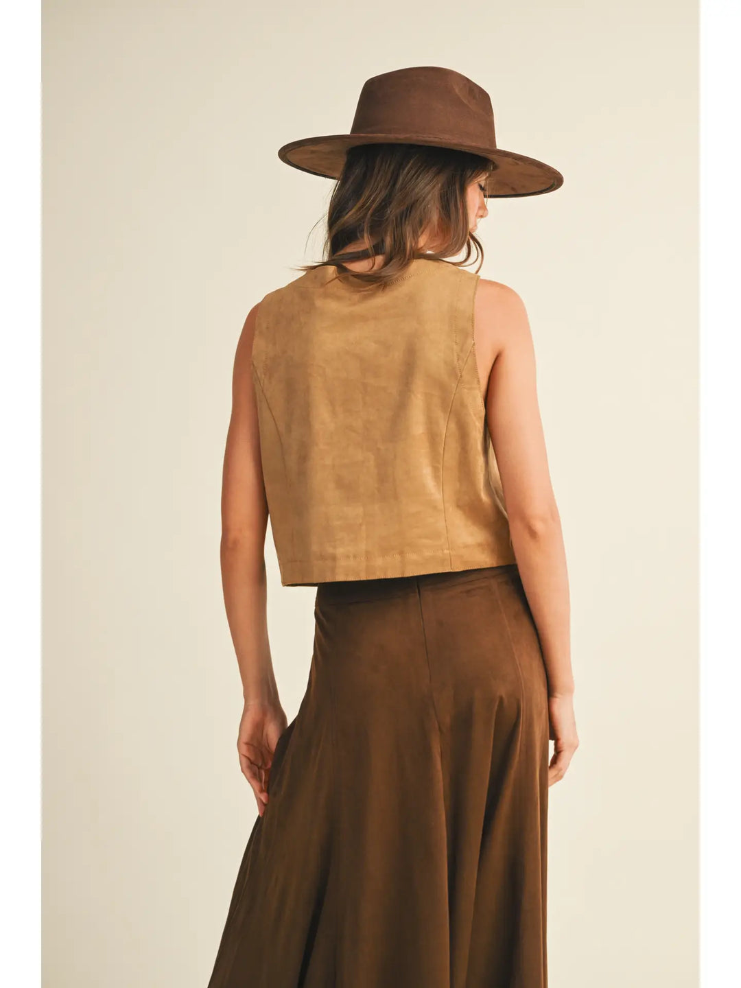 Button Down Suede Vest