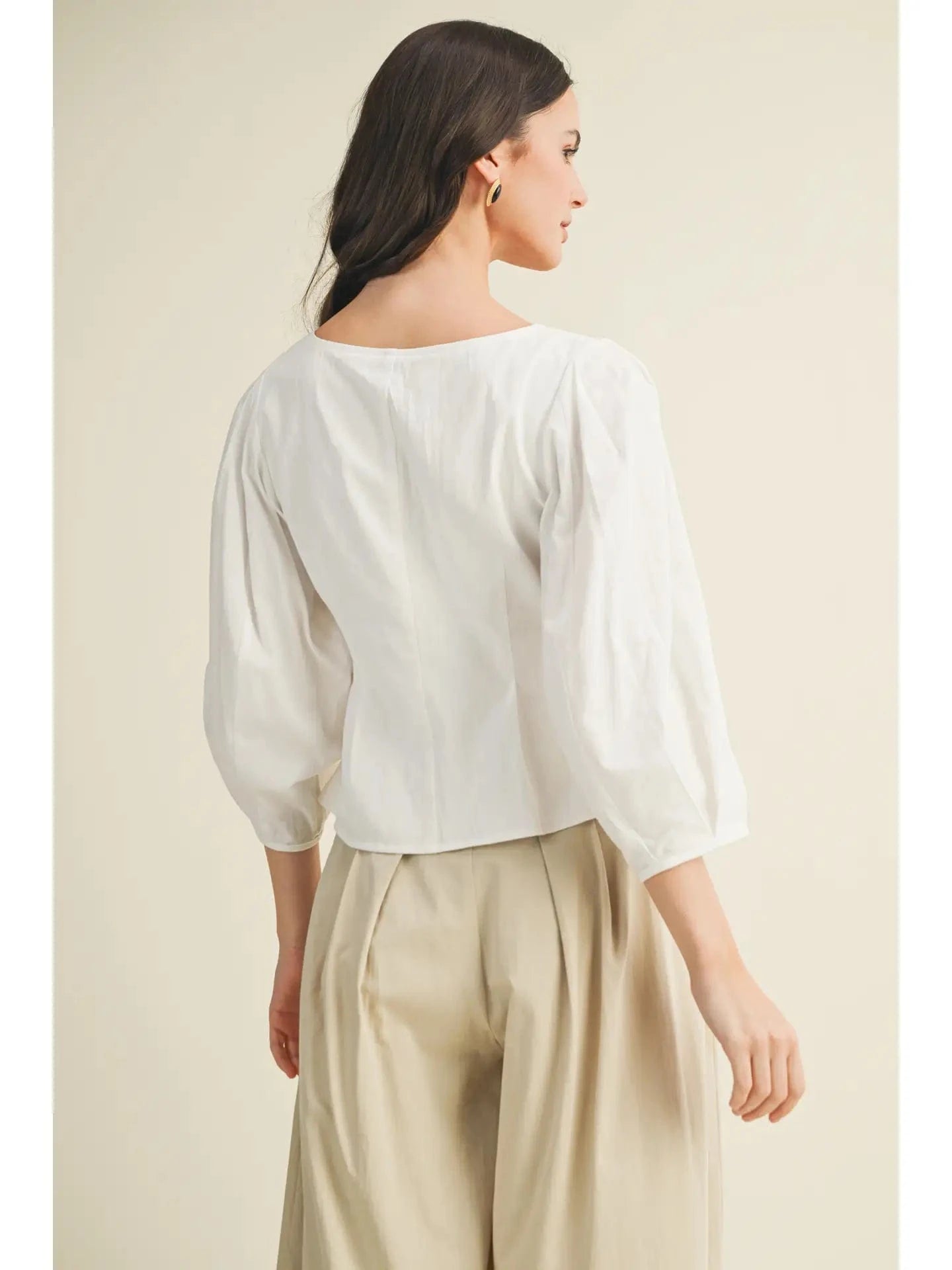 Square Neck Button Up Top