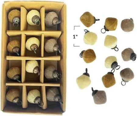 Boxed Flocked Glass Ornaments (Set of 12)