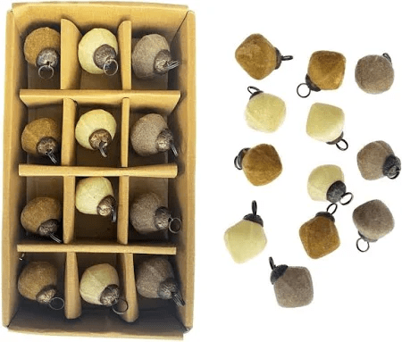 Boxed Flocked Glass Ornaments (Set of 12)