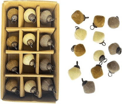 Boxed Flocked Glass Ornaments (Set of 12)