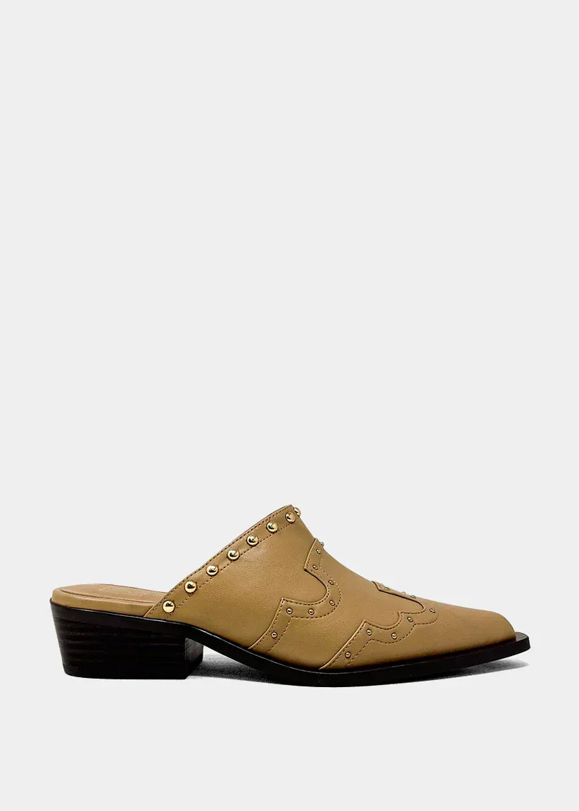 THALIA Nude slip-on mule Shoes