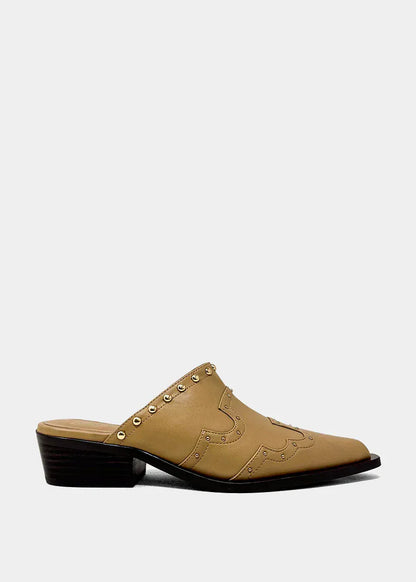 THALIA Nude slip-on mule Shoes
