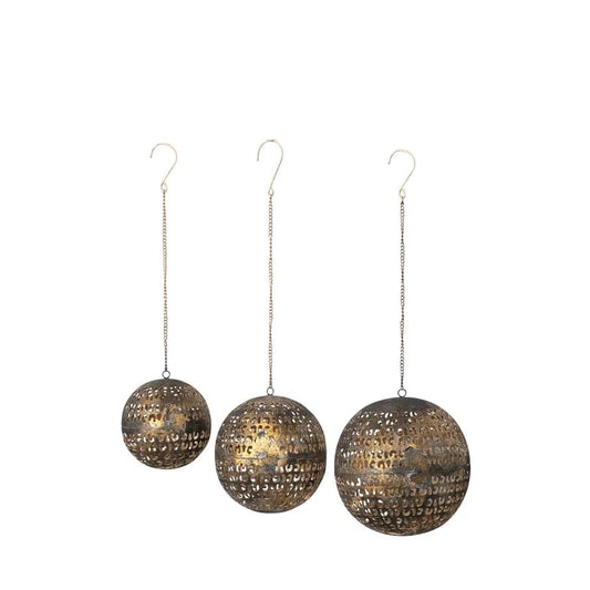 Metal Opening Ball Ornament with Closures & Cut-Outs Asst Sizes