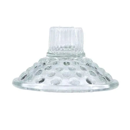4" Round x 2-1/2"H Glass Hobnail Taper Holder