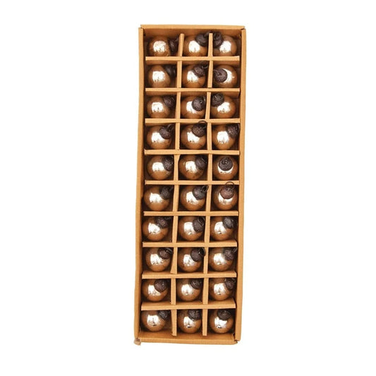 Mercury Glass Ball Ornaments, Silver Finish, Boxed Set of 30