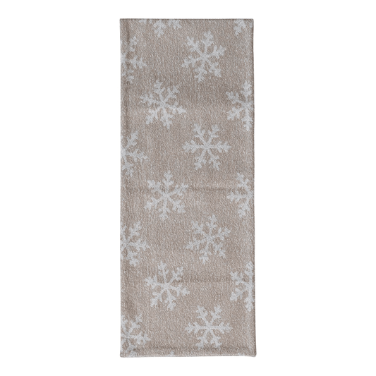 Woven Recycled Fabric Jacquard Table Runner with Snowflake Pattern