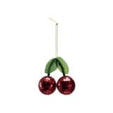 Foam & Mirrored Glass Mosaic Cherries Ornament, Red & Green