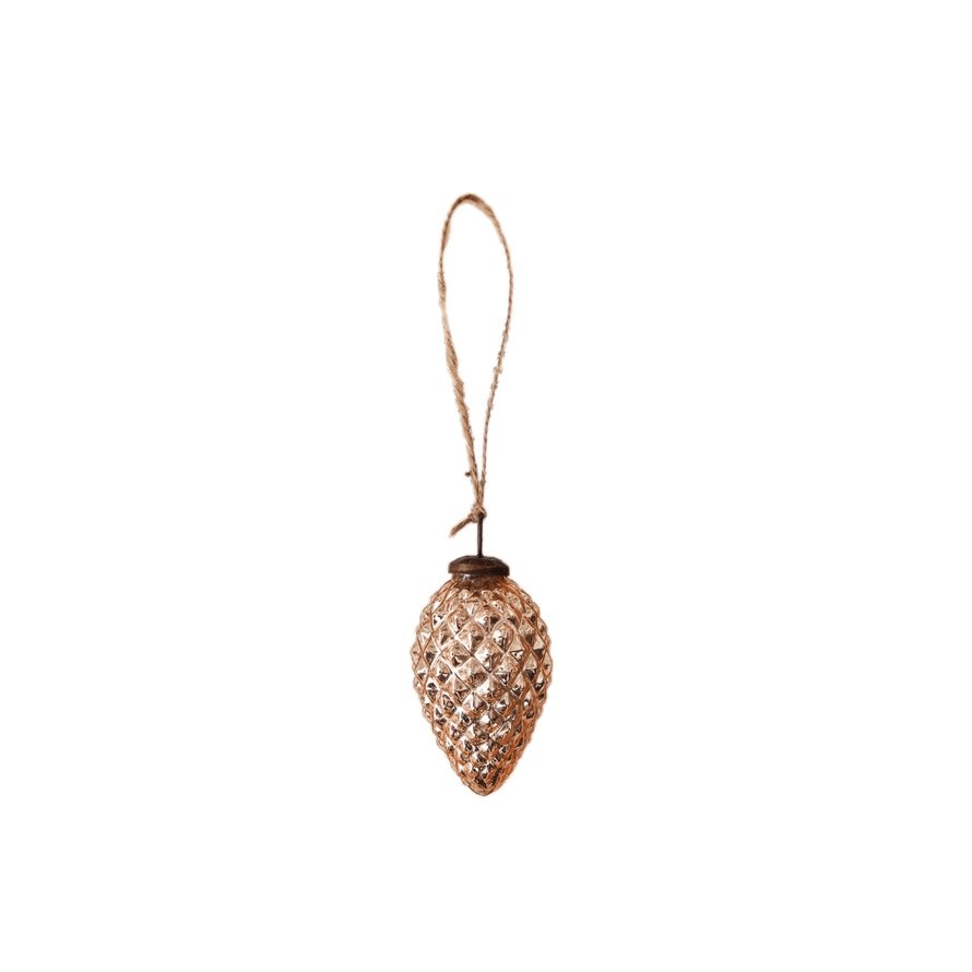 Embossed Mercury Glass Pinecone Ornament