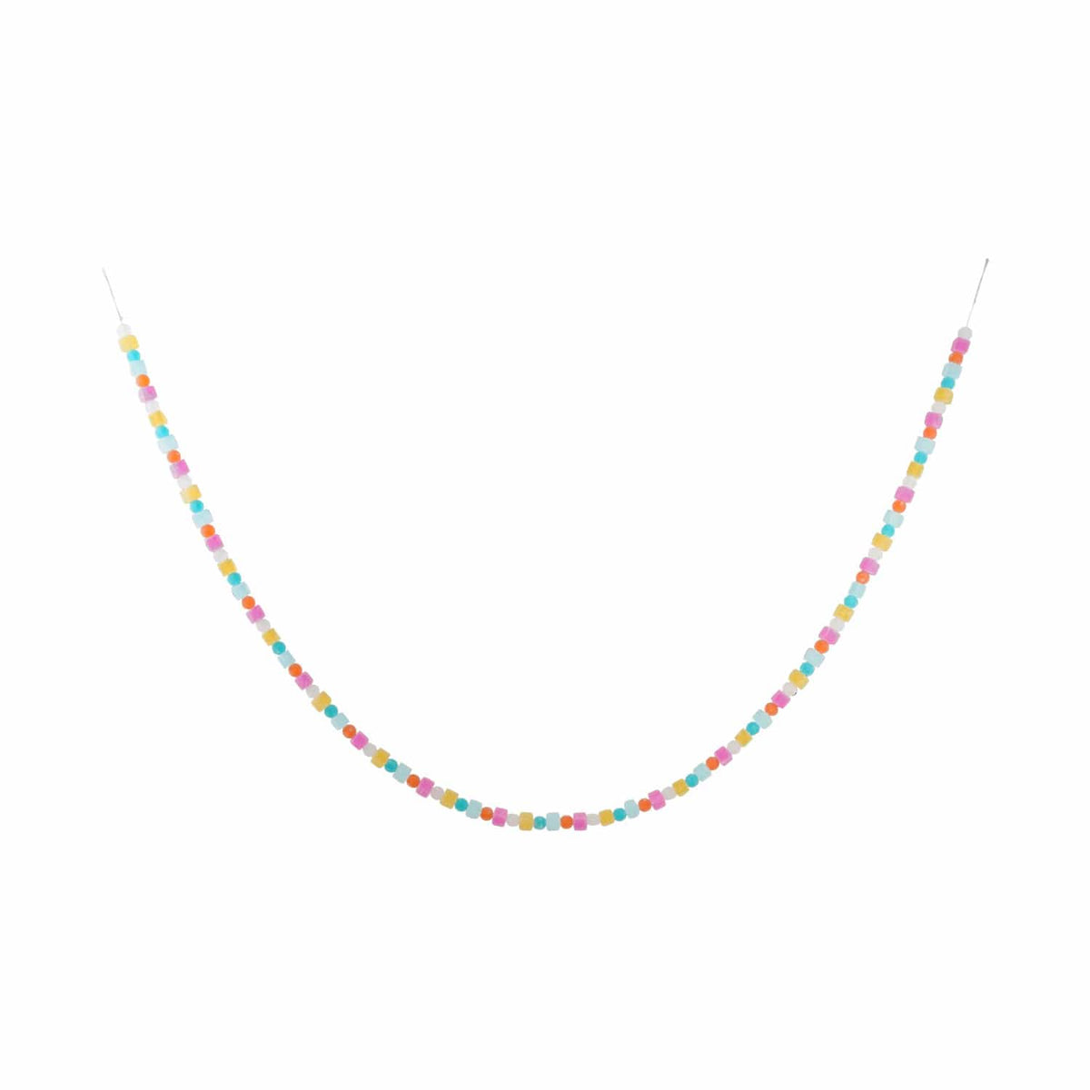 Colorful faux candy bead garland in pastel and bright multicolor tones